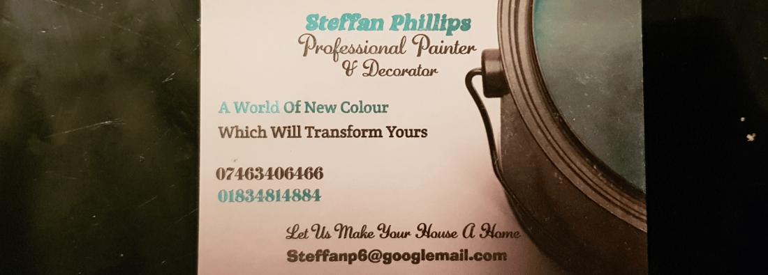 Main header - "Steffan Phillips Painting And Decorating"