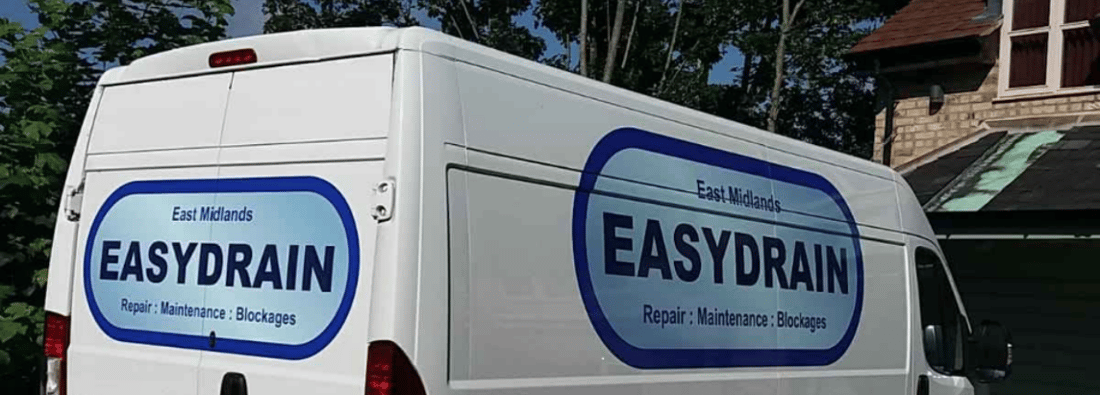 Main header - "EASY DRAIN (EAST MIDLANDS) LTD"