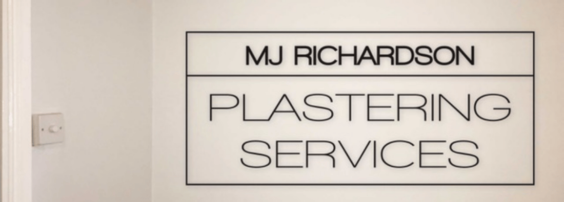 Main header - "MJ  RICHARDSON PLASTERING SERVICES"
