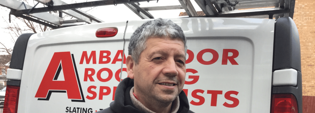 Main header - "Ambassador Roofing Specialist"
