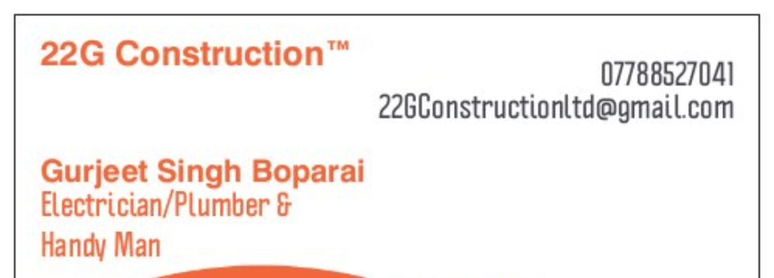 Main header - "22 G Construction"