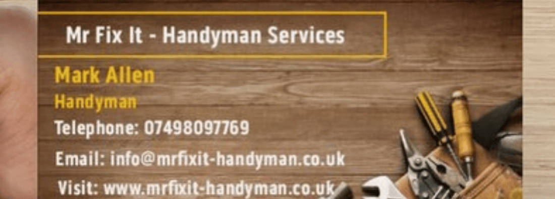 Main header - "Mr Fix it - handyman services"