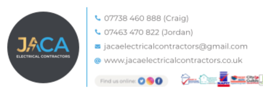 Main header - "JACA Electrical Contractors Limited."