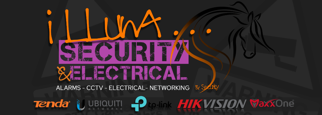 Main header - "illuna Security and Electrical"