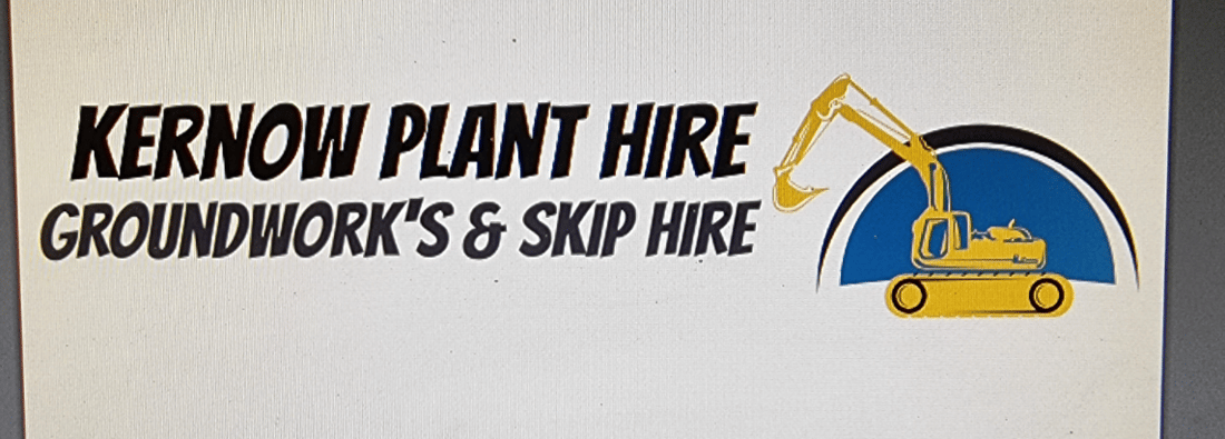 Main header - "Kernow Plant Hire & Skips & Groundworks"