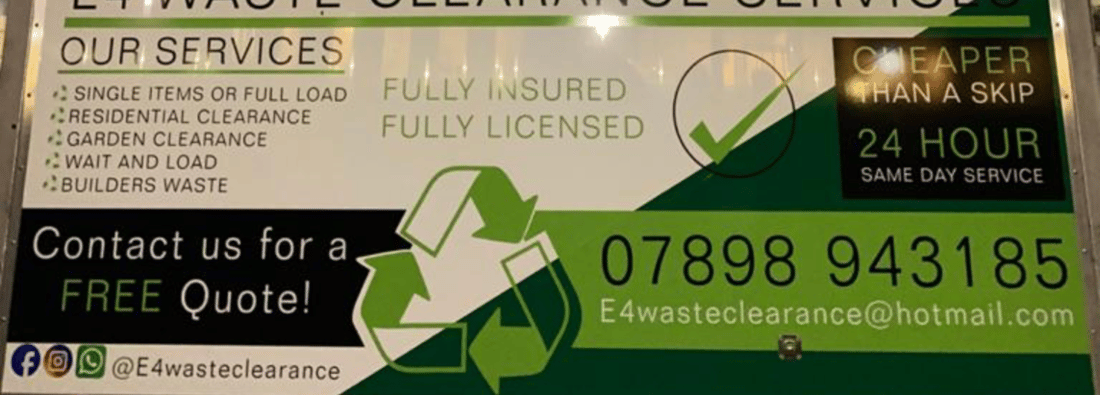 Main header - "E4 Waste Clearance"