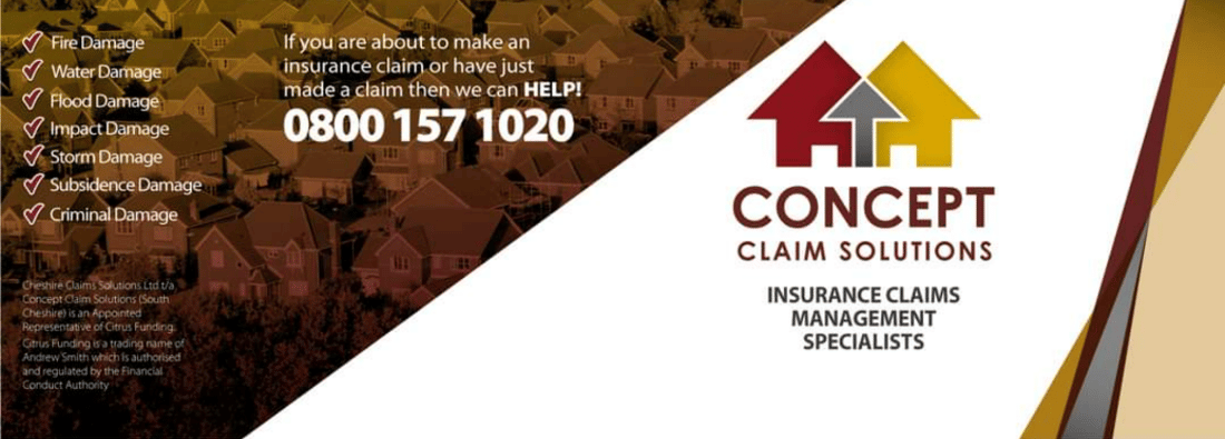 Main header - "Concept Claims Solutions - South Cheshire"