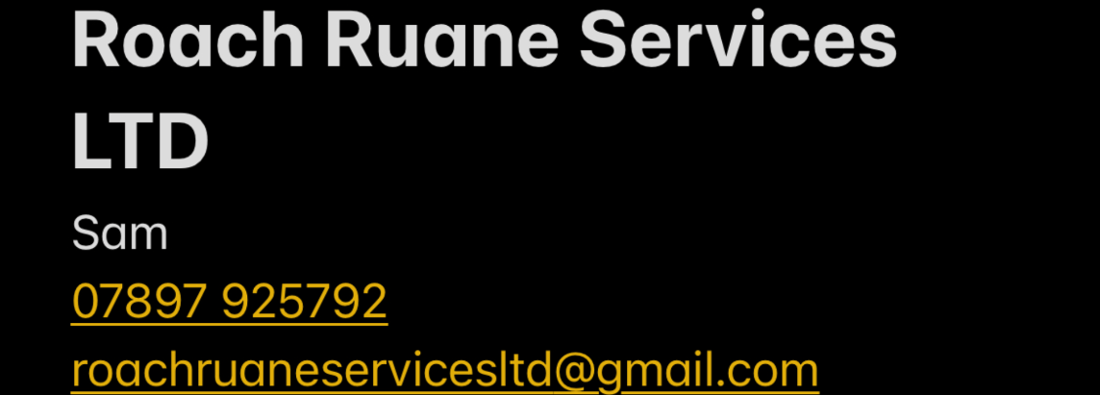 Main header - "ROACH RUANE SERVICES LIMITED"