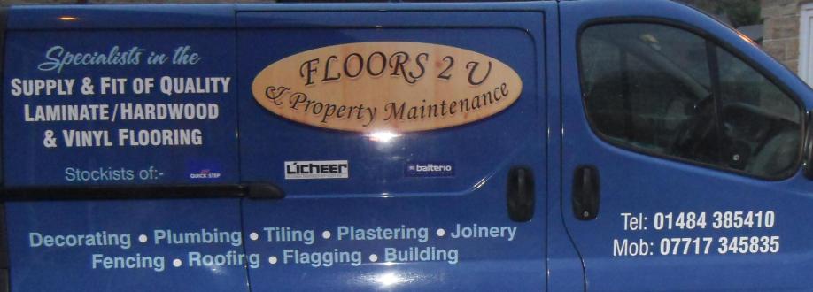 Main header - "Floors 2 U & Property Maintenence"