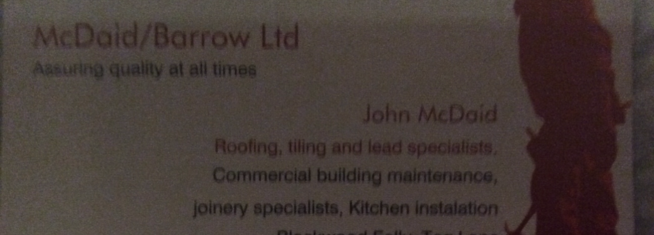 Main header - "J & N McDaid Roofing & Maintenance Contractors"