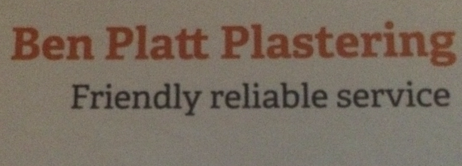 Main header - "Ben Platt Plastering"
