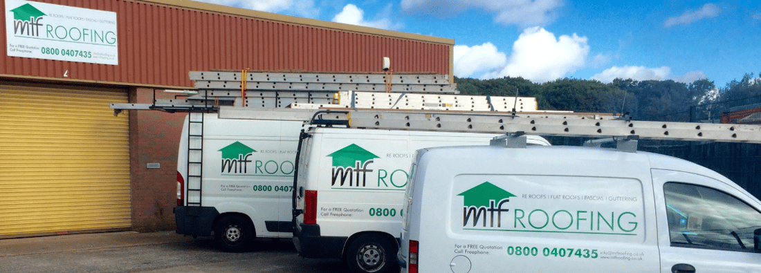 Main header - "MTF Roofing Ltd"