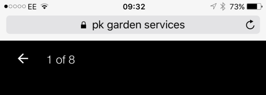 Main header - "pk garden services"