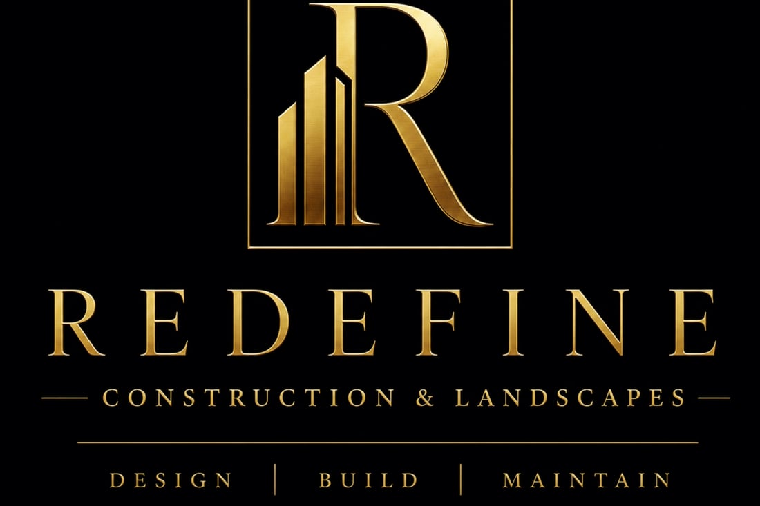 Main header - "Redefined Construction & Landscapes"
