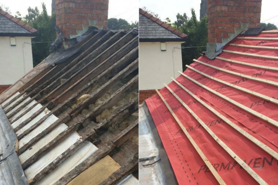 Main header - "SNS Roofing & Building"