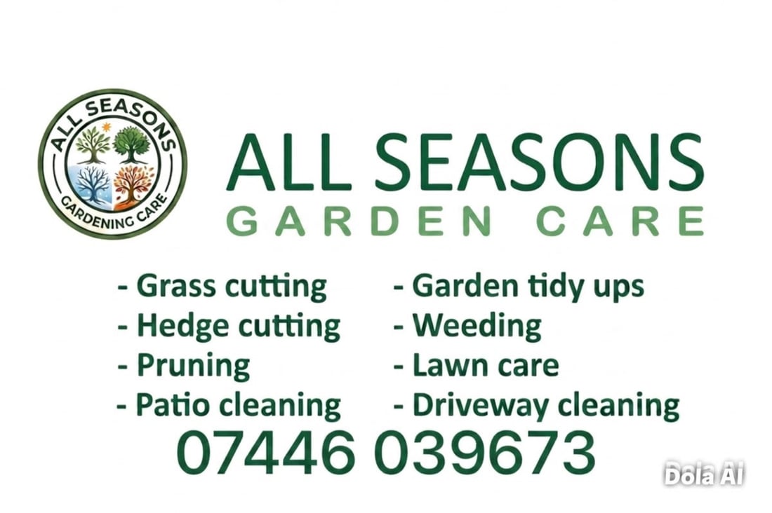 Main header - "All season Garden Care"