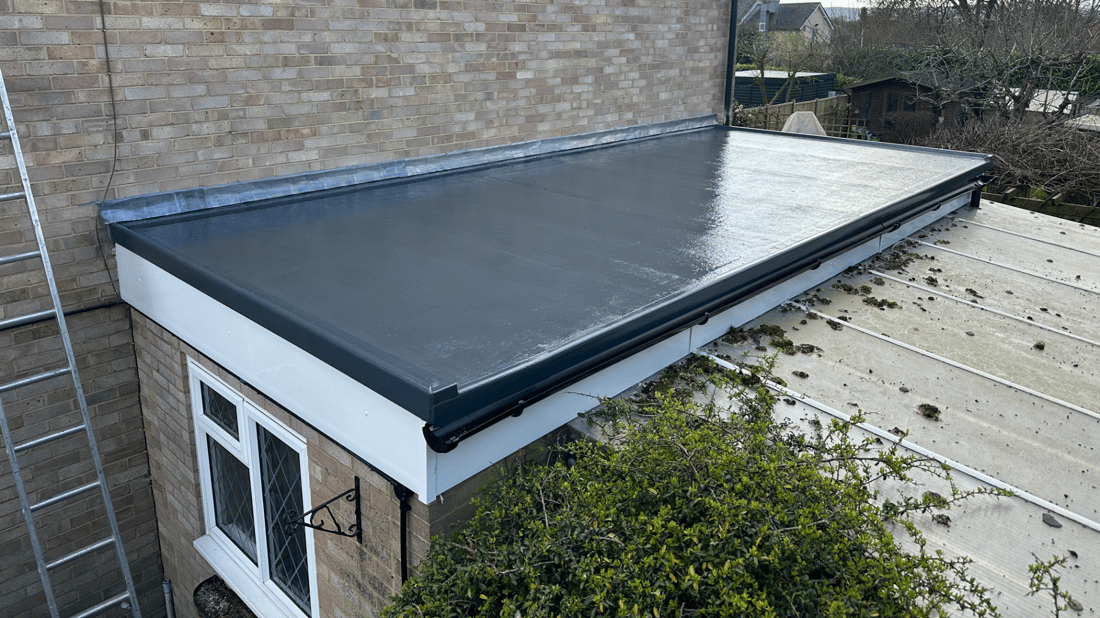 Main header - "LF flat roofing services"