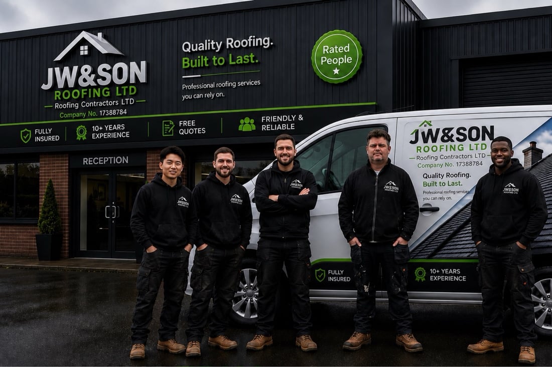 Main header - "JW Son Roofing"