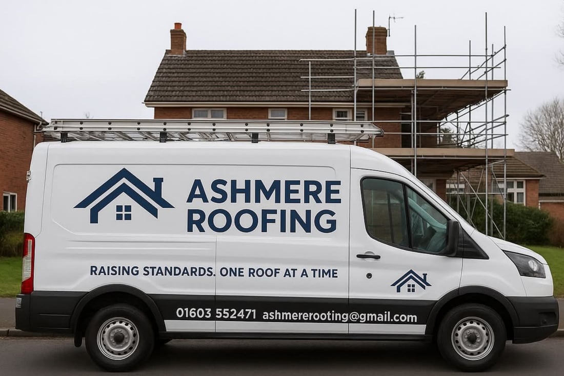 Main header - "Ashmere Roofing"