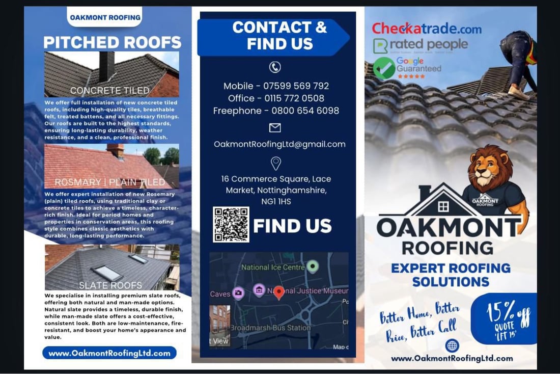 Main header - "Oakmont Roofing"