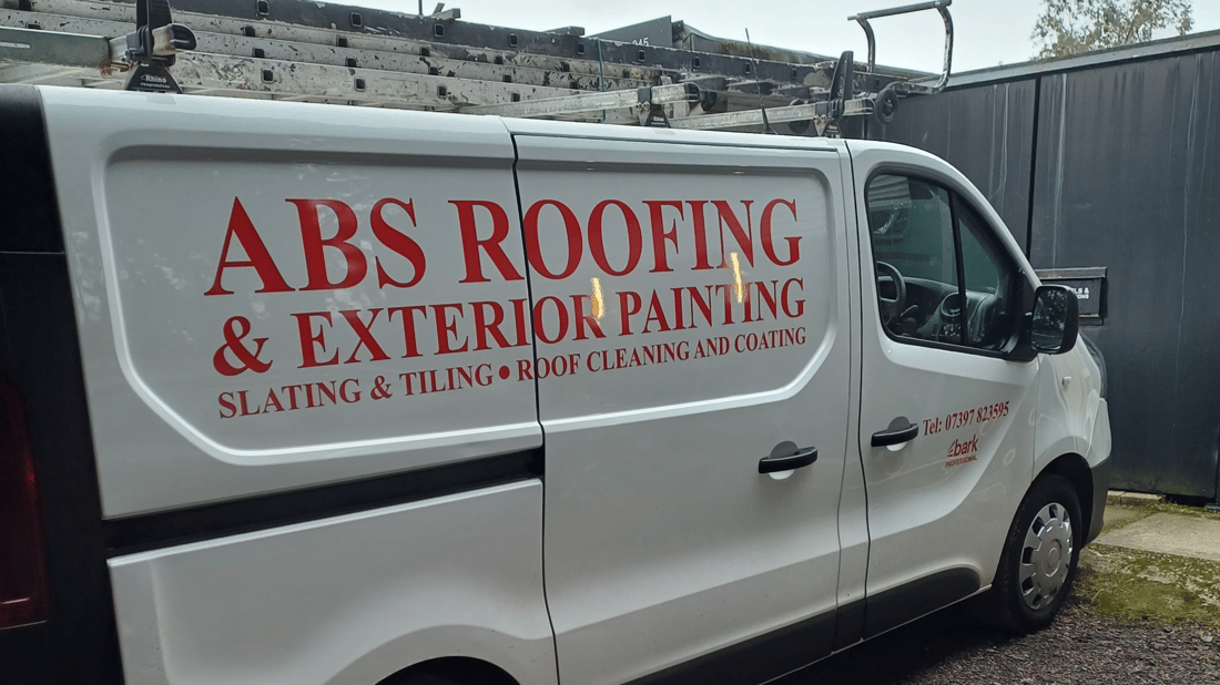 Main header - "ABS ROOFING AND EXTERIOR PAINTING"