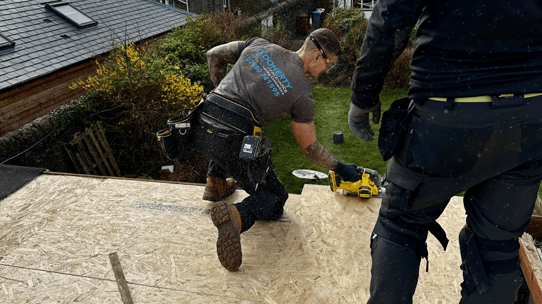 Main header - "D.Doherty Roofing & Building"