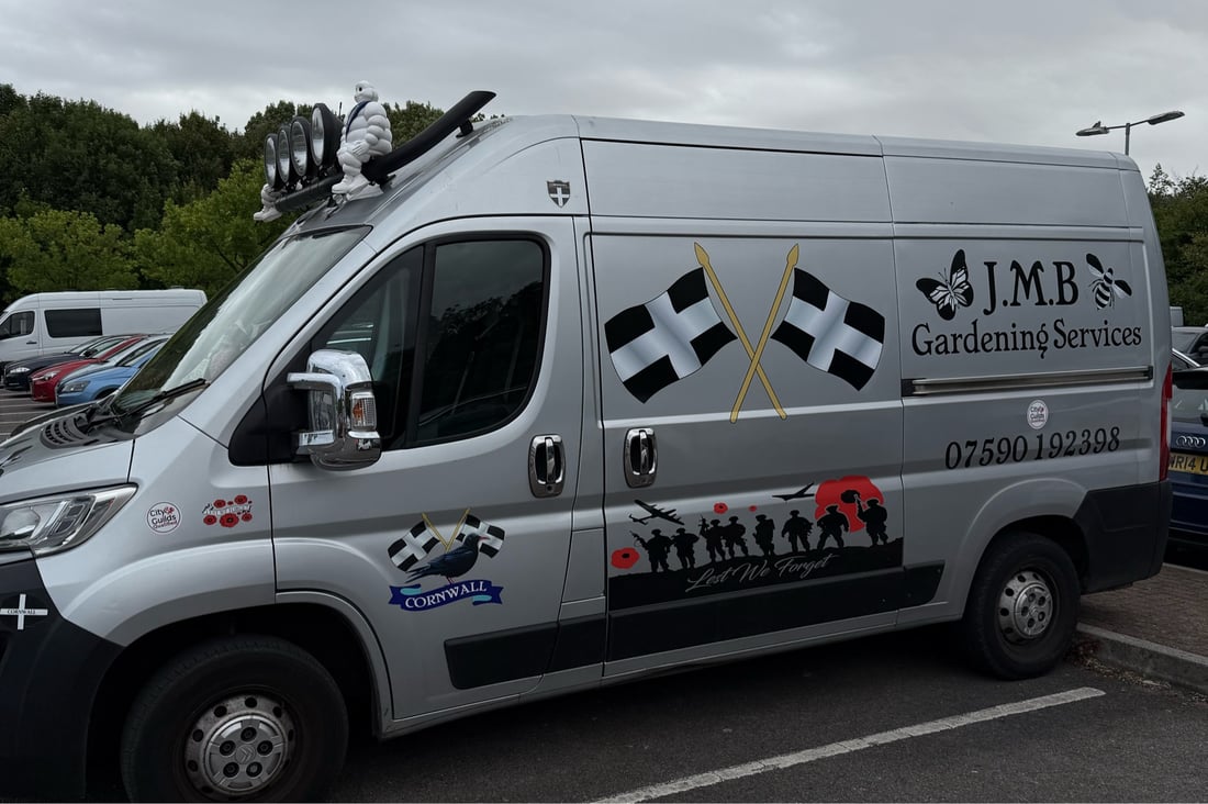 Main header - "JMB Gardening Services"