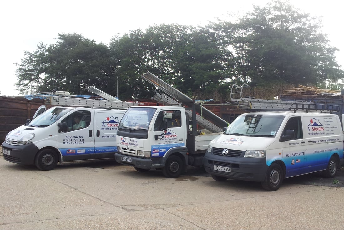 Main header - "A Stevens Roofing"