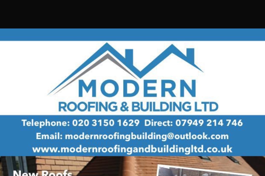 Main header - "MODERN ROOFING & BUILDING LTD"