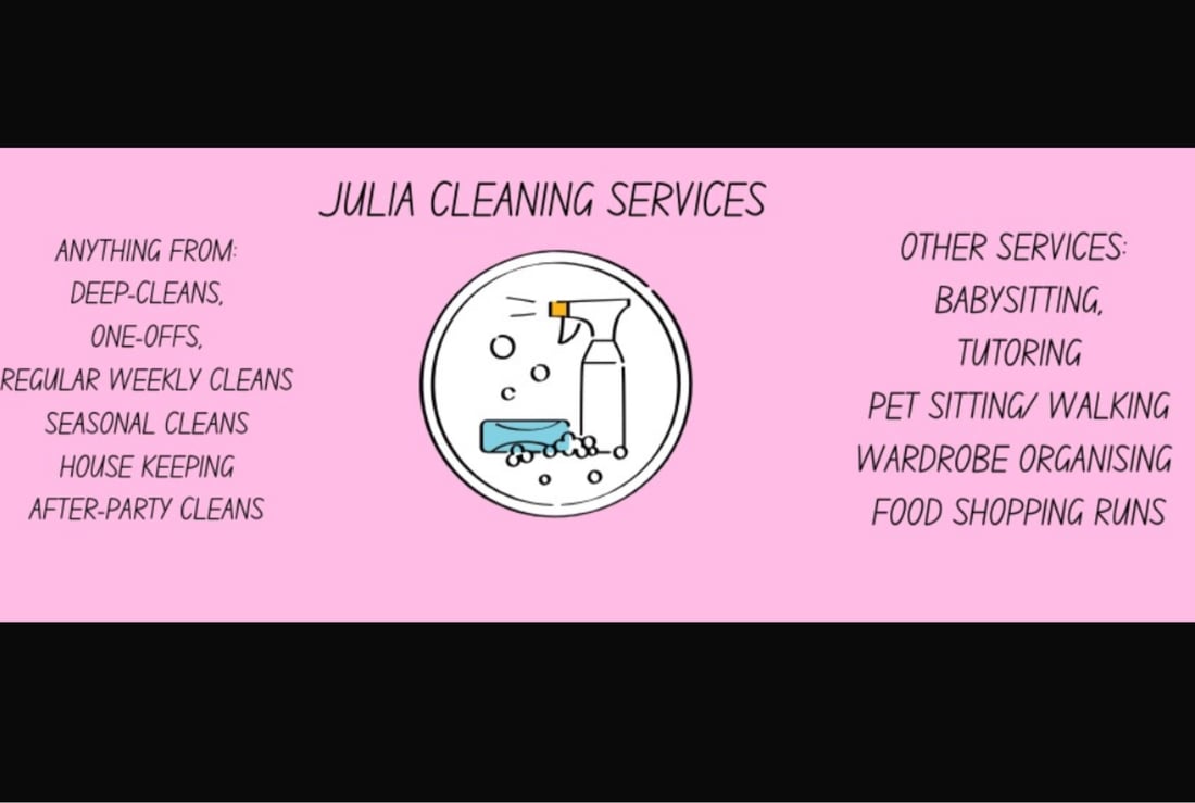 Main header - "Julia Cleaning Services"