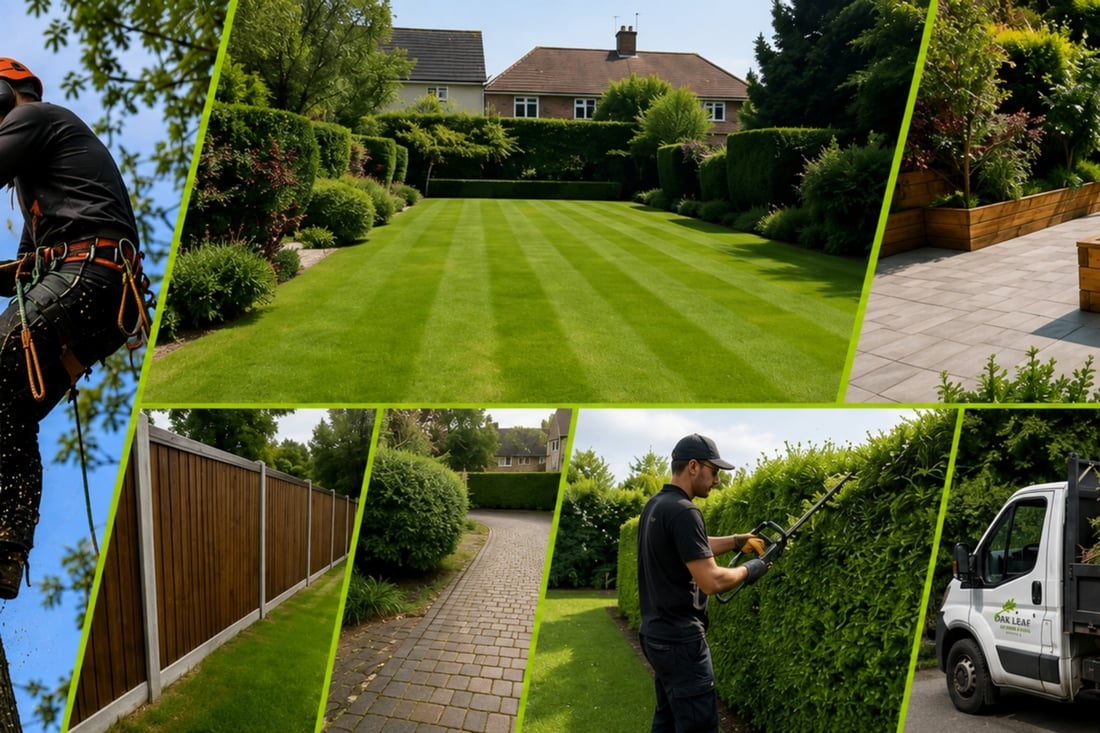 Main header - "Oakleaf Tree Service & Gardening "