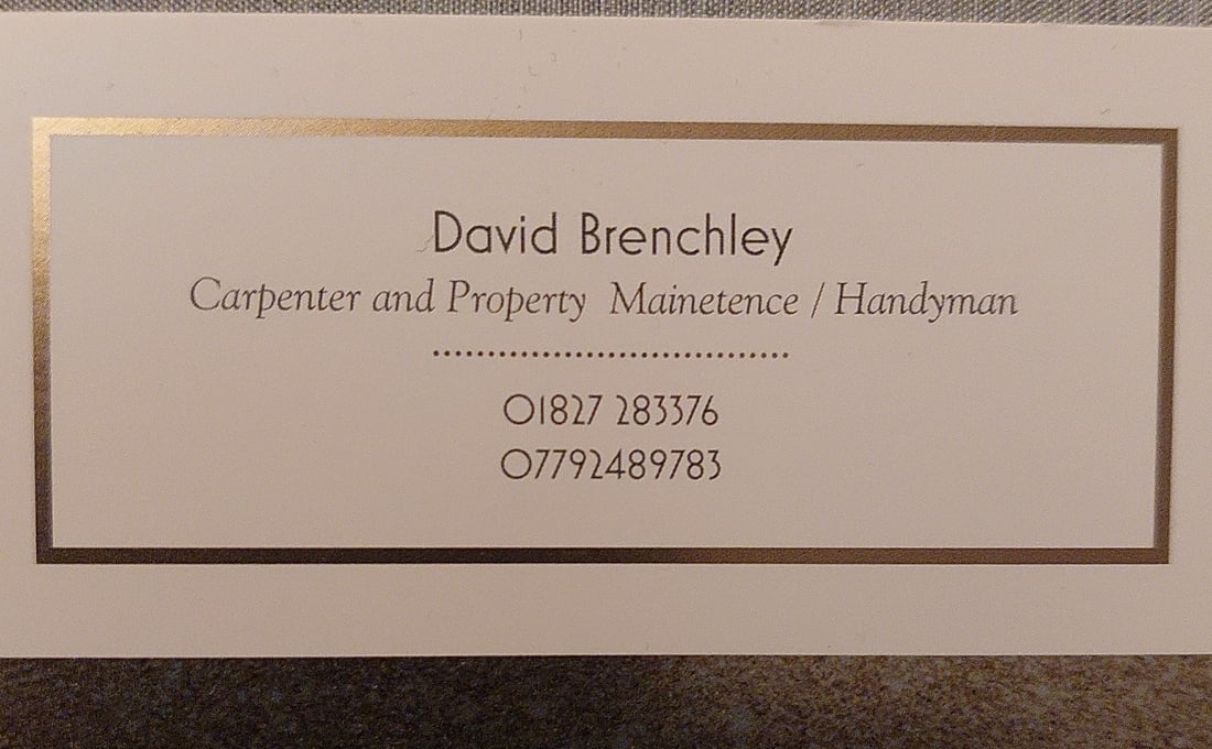 Main header - "David Brenchley Carpentry & Property Maintenance"