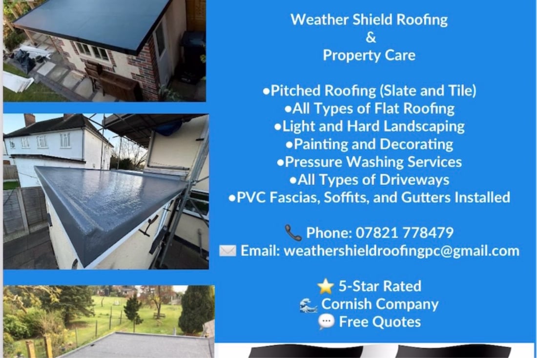 Main header - "Weathershield Roofing & Property Care"