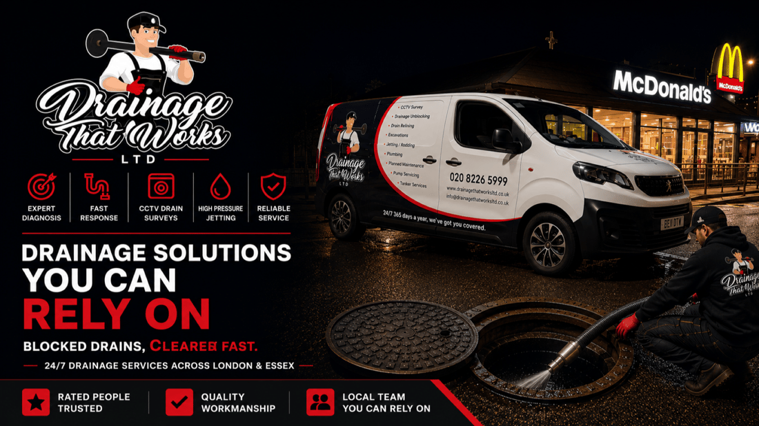 Main header - "Drainage That Works Ltd"