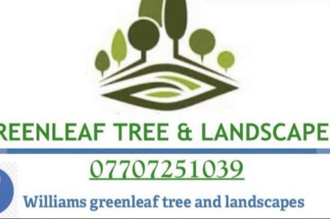 Main header - "Green Leaf Tree & Landscapes"