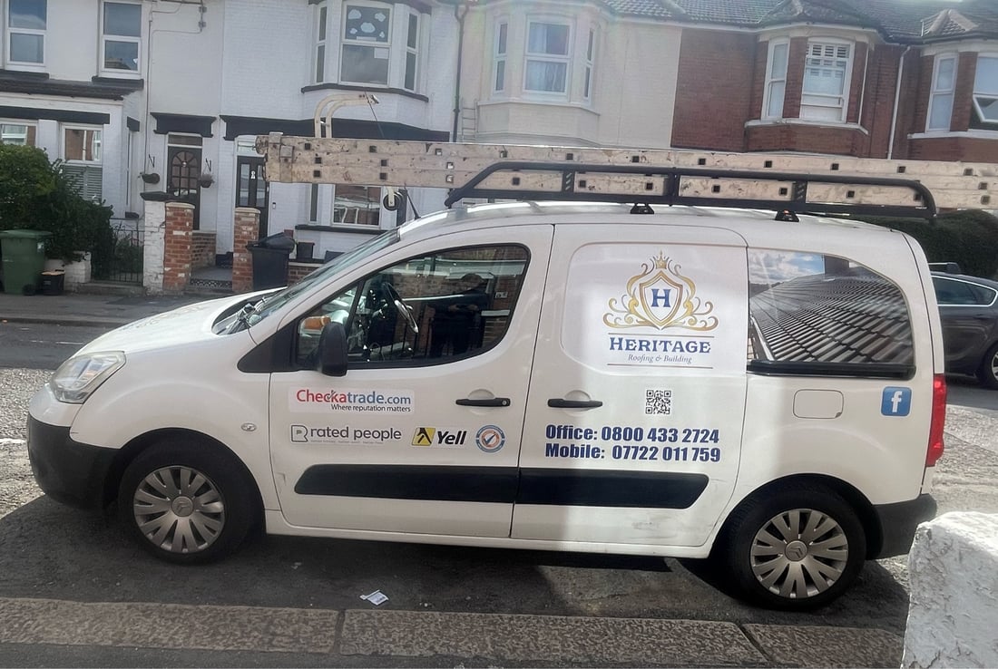 Main header - "Heritage Roofing"