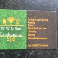 Main header - "w&w landscape services"