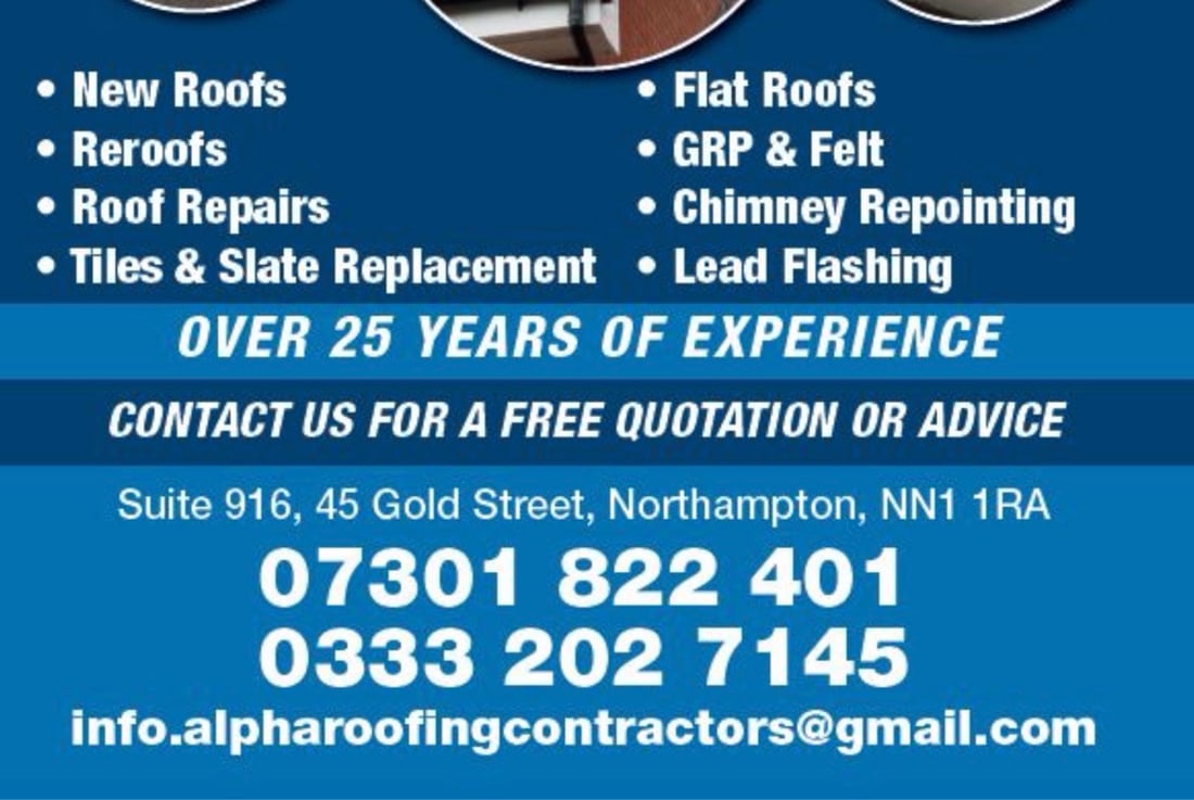 Main header - "Alpha Roofing Contractors ltd"