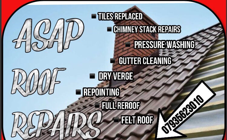 Main header - "ASAP Roof Repairs"