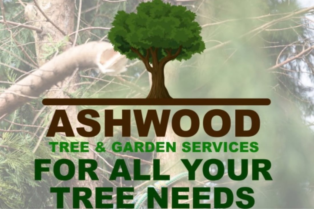 Main header - "Ashwood Tree & Gardening Services"