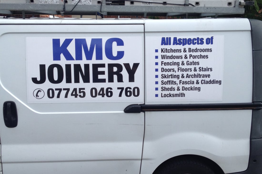 Main header - "KMC Joinery"