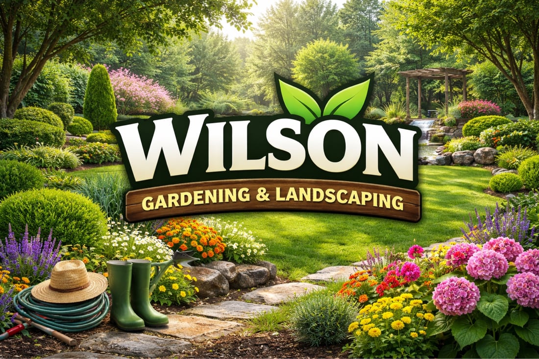 Main header - "Wilsons Gardening & Landscaping"