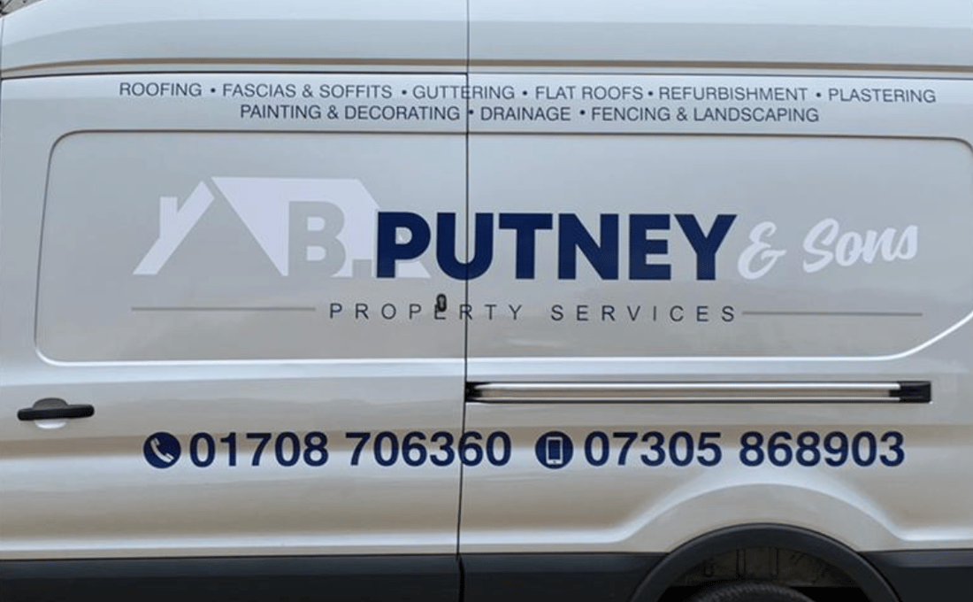 Main header - "B Putney and Sons Property Services"