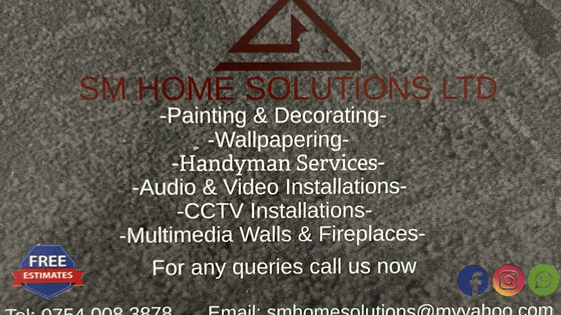 Main header - "SM Home Solutions LTD"