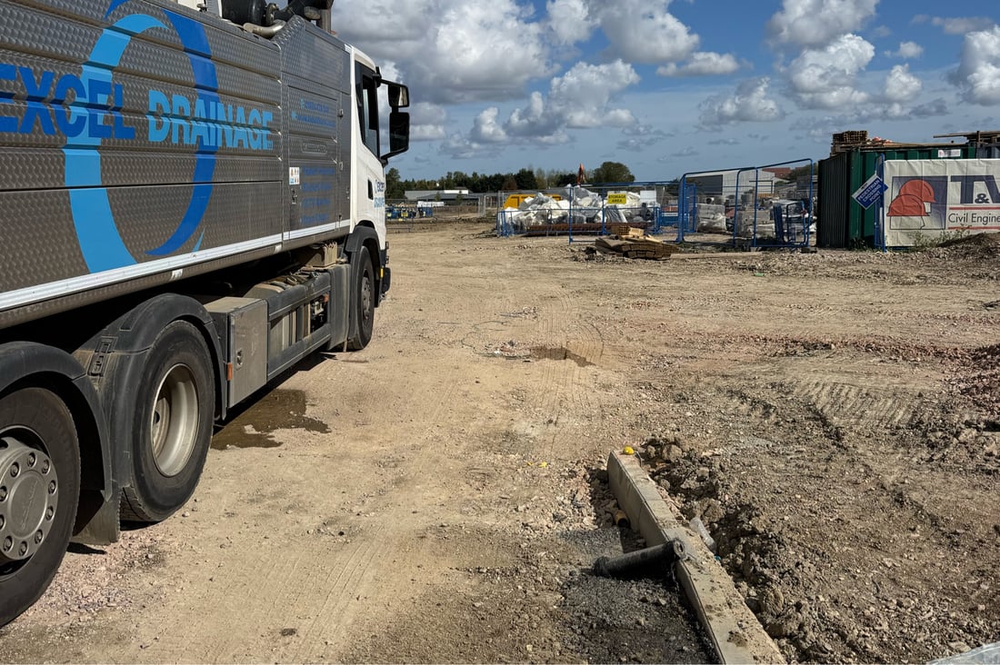 Main header - "Excel Drains"