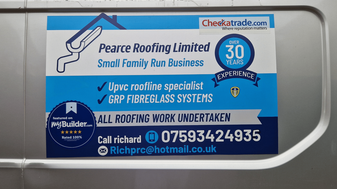 Main header - "R.pearce roofing and property maintenance"