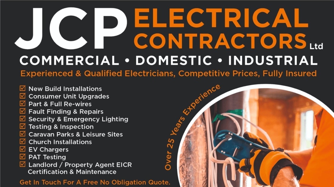 Main header - "JCP Electrical Contractors LTD"