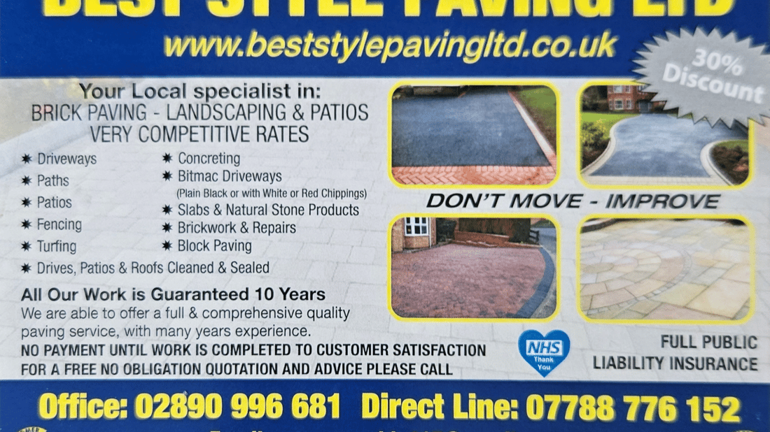 Main header - "Best Style Paving LTD"