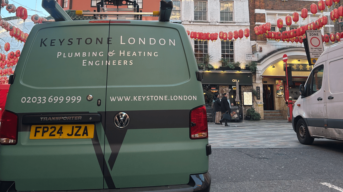 Main header - "Key Stone London Pumbing & Heating"