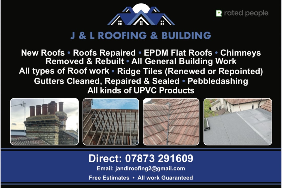 Main header - "J&L Roofing & Building"